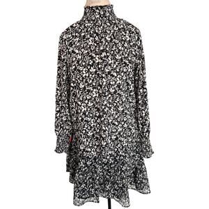 Ann Taylor LOFT NWT 2-Piece Sheer Blouse & Skirt Set – Smocked – Black & White